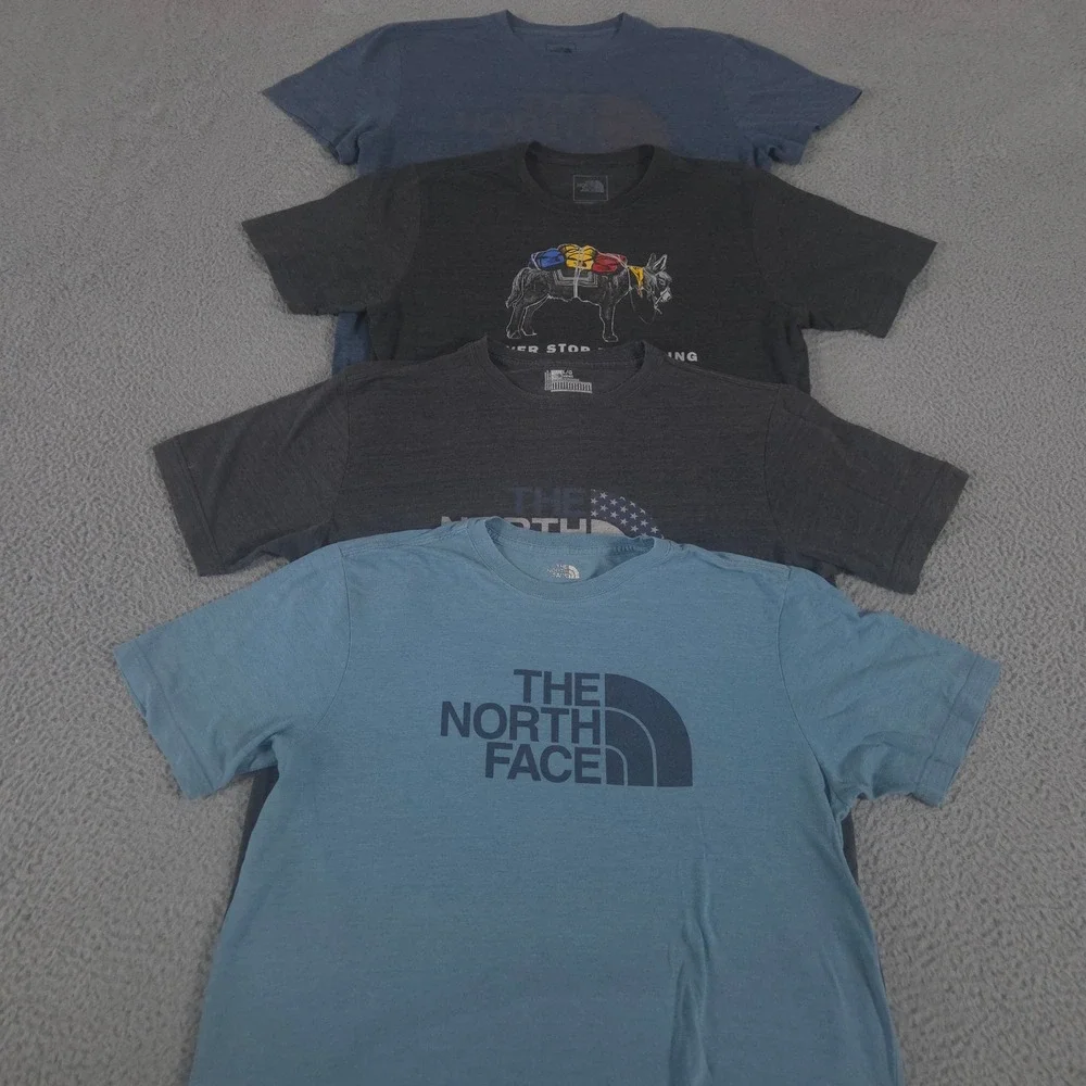 LOT OF 4 The North Face Shirt Mens L Multi Half Dome Tri-Blend Mule Graphic Tee